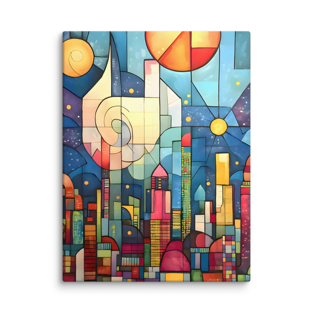 Geometric Harmony: A Vibrant Cityscape