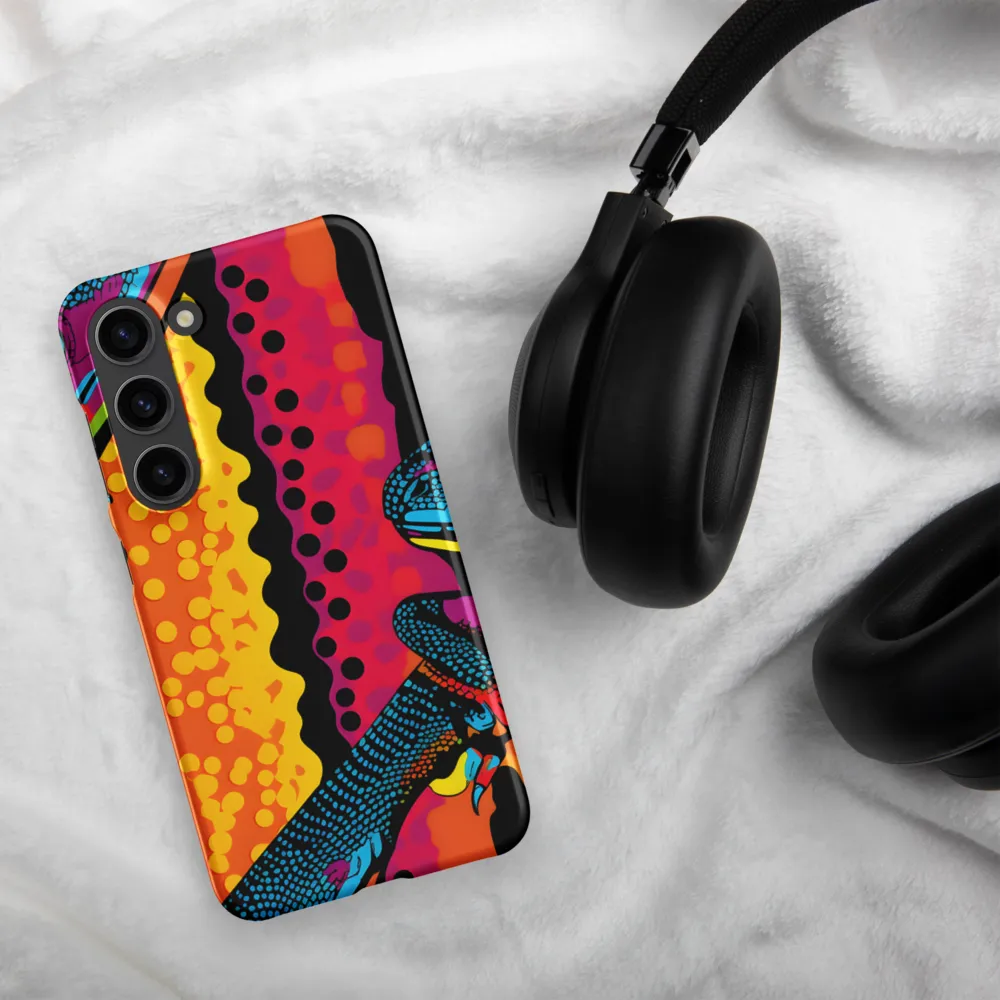Colorful Encounters: The Playful Geckos | Phone Case |  S23 | Snap Case | Matte