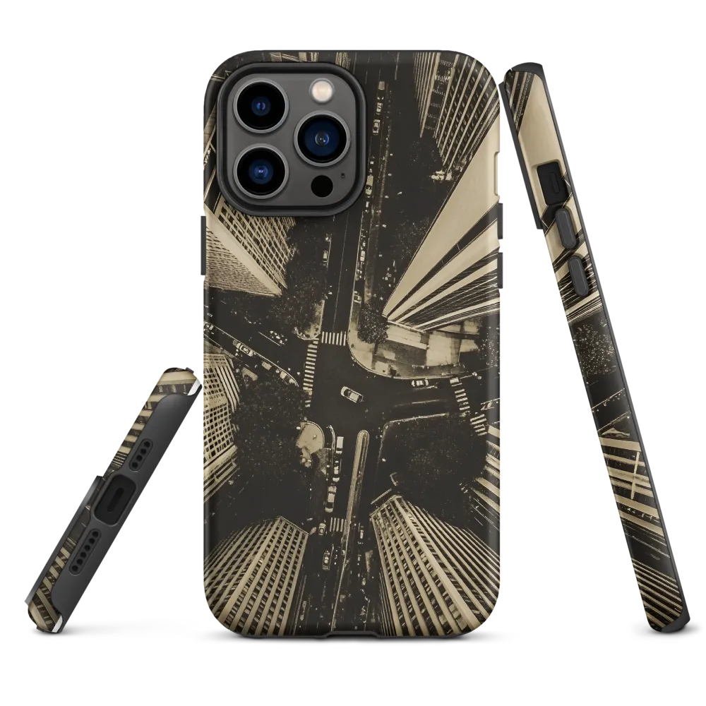 Urban Symphony: Aerial Perspective of City Life | Phone Case |  13 Pro Max | Tough Case | Matte