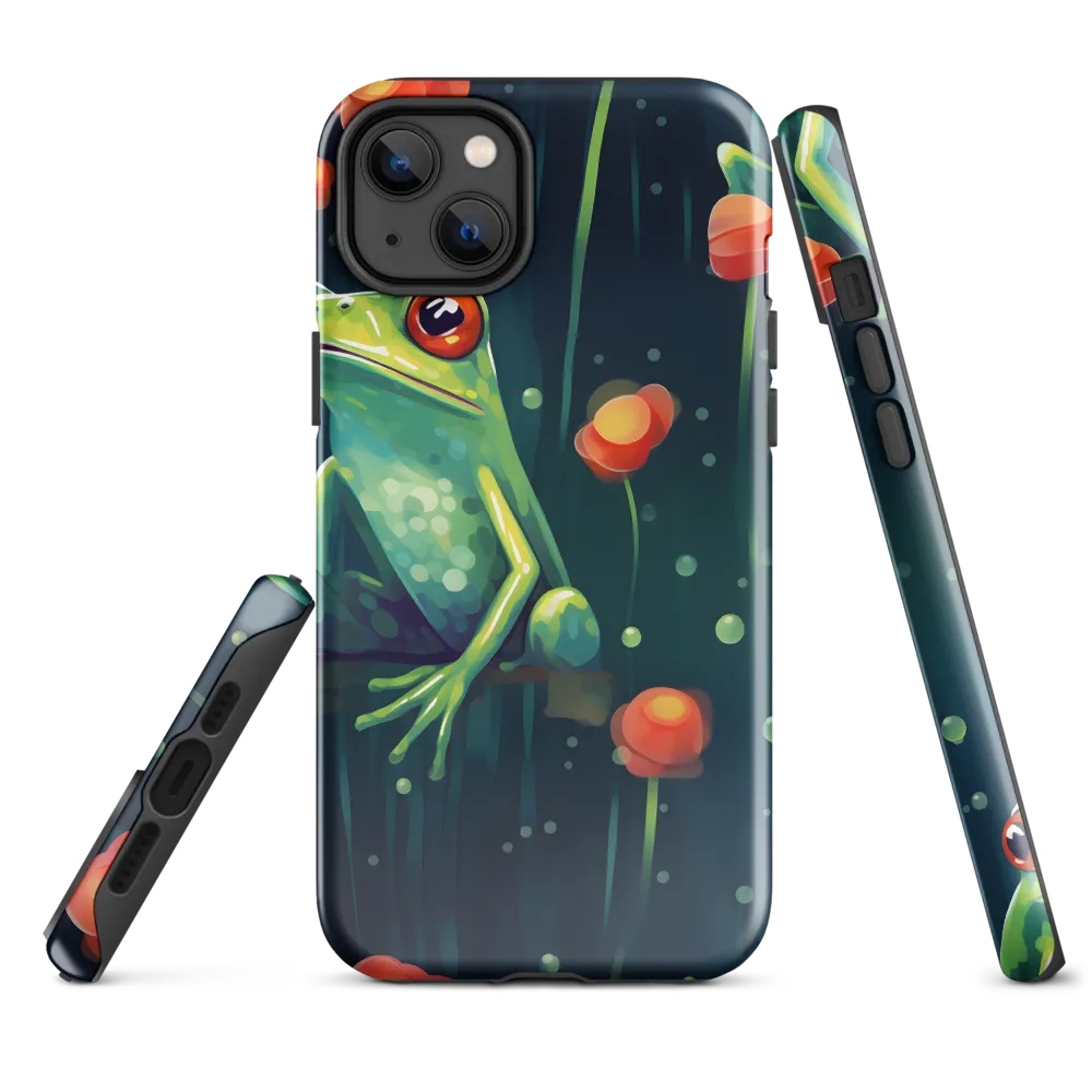 Playful Frogs in a Lush Pond