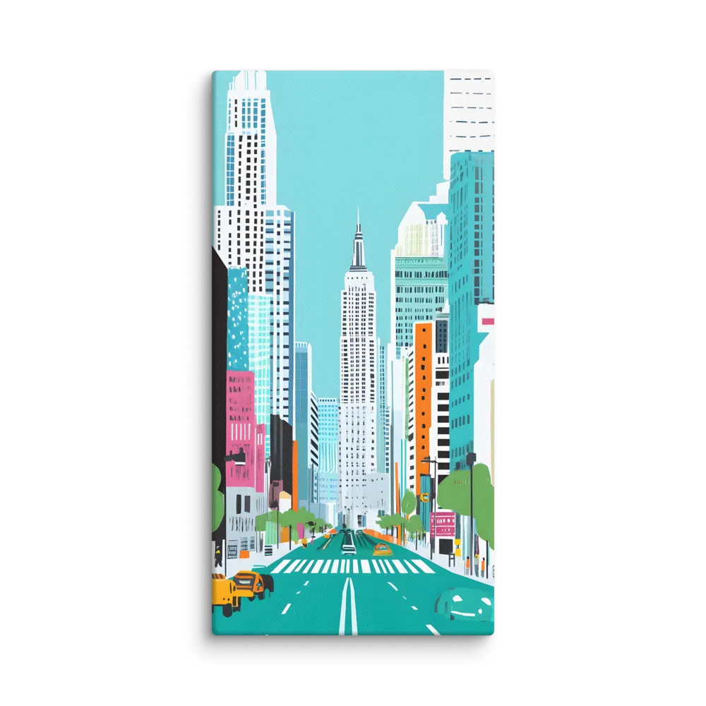 Urban Symphony: A Modern Cityscape | Canvas | 10″×20″