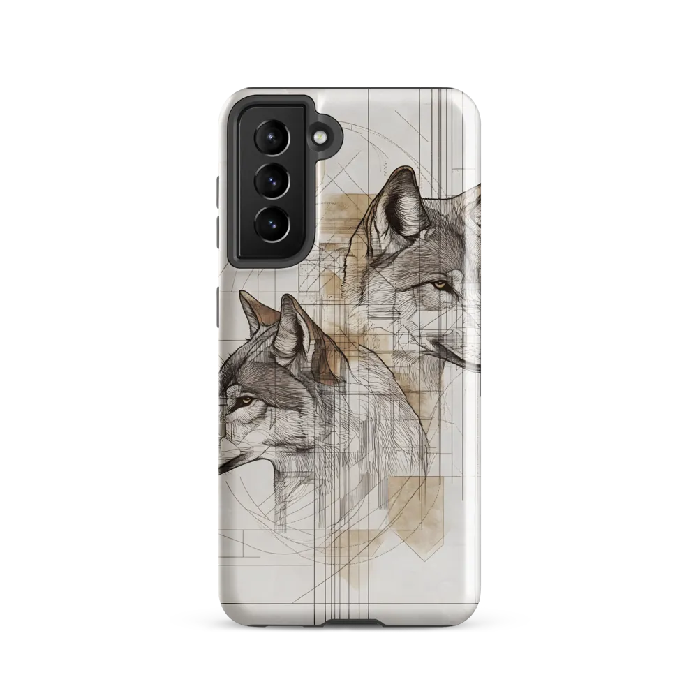 Geometric Harmony: The Essence of Wolves | Phone Case |  S21 | Tough Case | Glossy