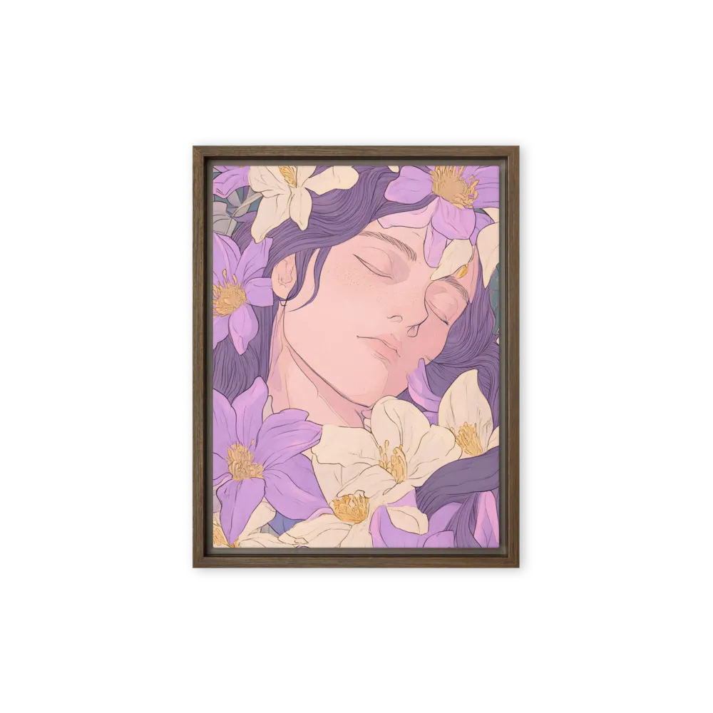 Harmony in Bloom | Canvas with Brown Frame | 9″×12″