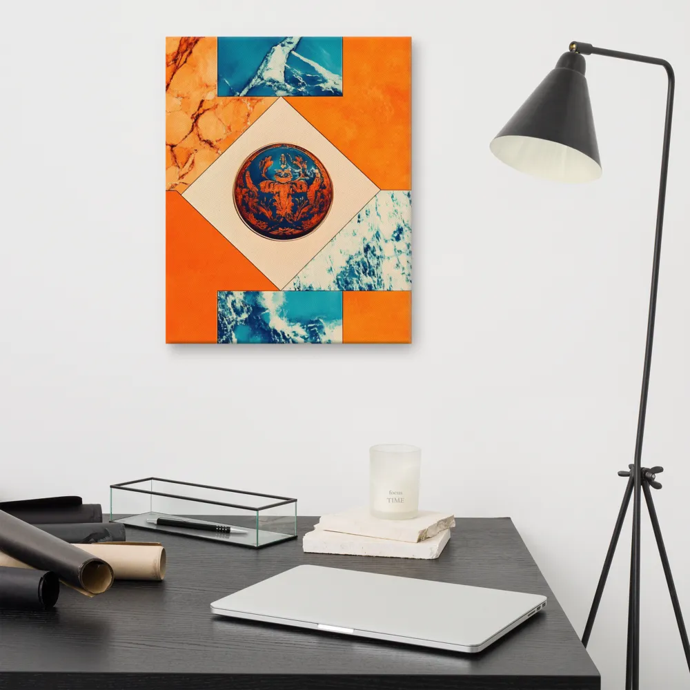 Harmonious Encounters: Abstract Geometry | Canvas | 16″×20″