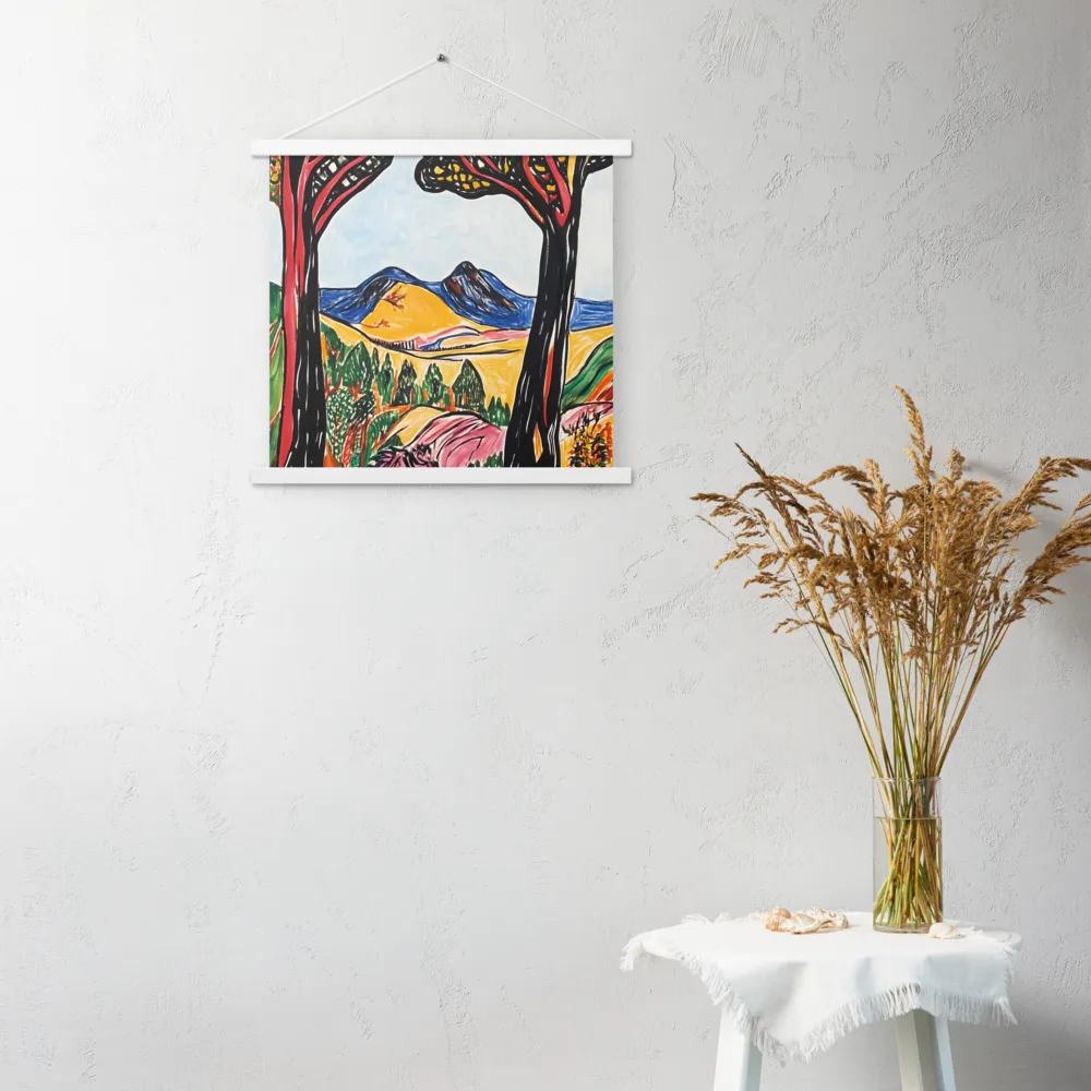 Vibrant Nature's Embrace | Poster With White Wood Hanger | 18″×18″