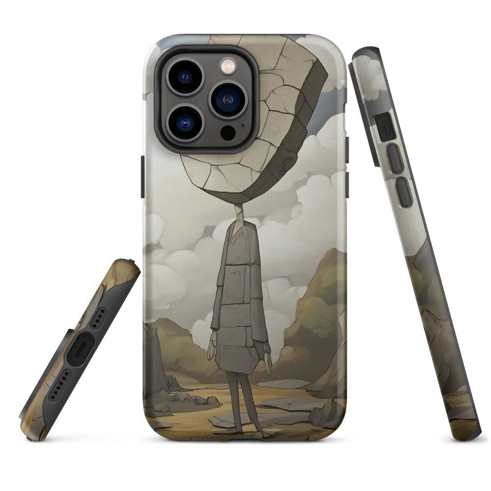 Whimsical Stone Figure in a Rocky Landscape | Phone Case |  14 Pro Max | Tough Case | Matte