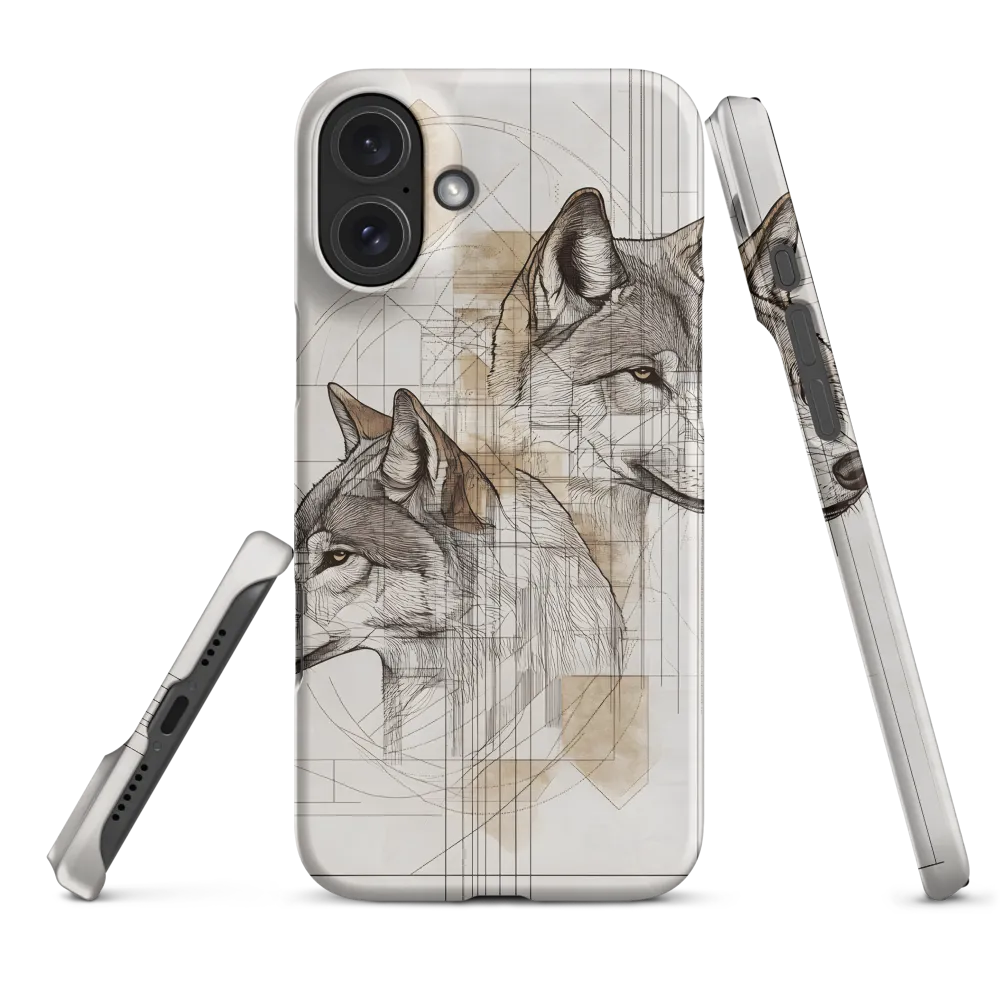 Geometric Harmony: The Essence of Wolves | Phone Case |  16 Plus | Snap Case | Matte