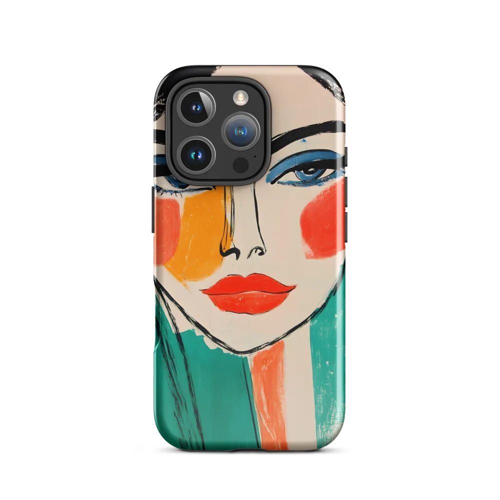 Vivid Portrait of a Modern Muse | Phone Case |  16 Pro | Tough Case | Glossy