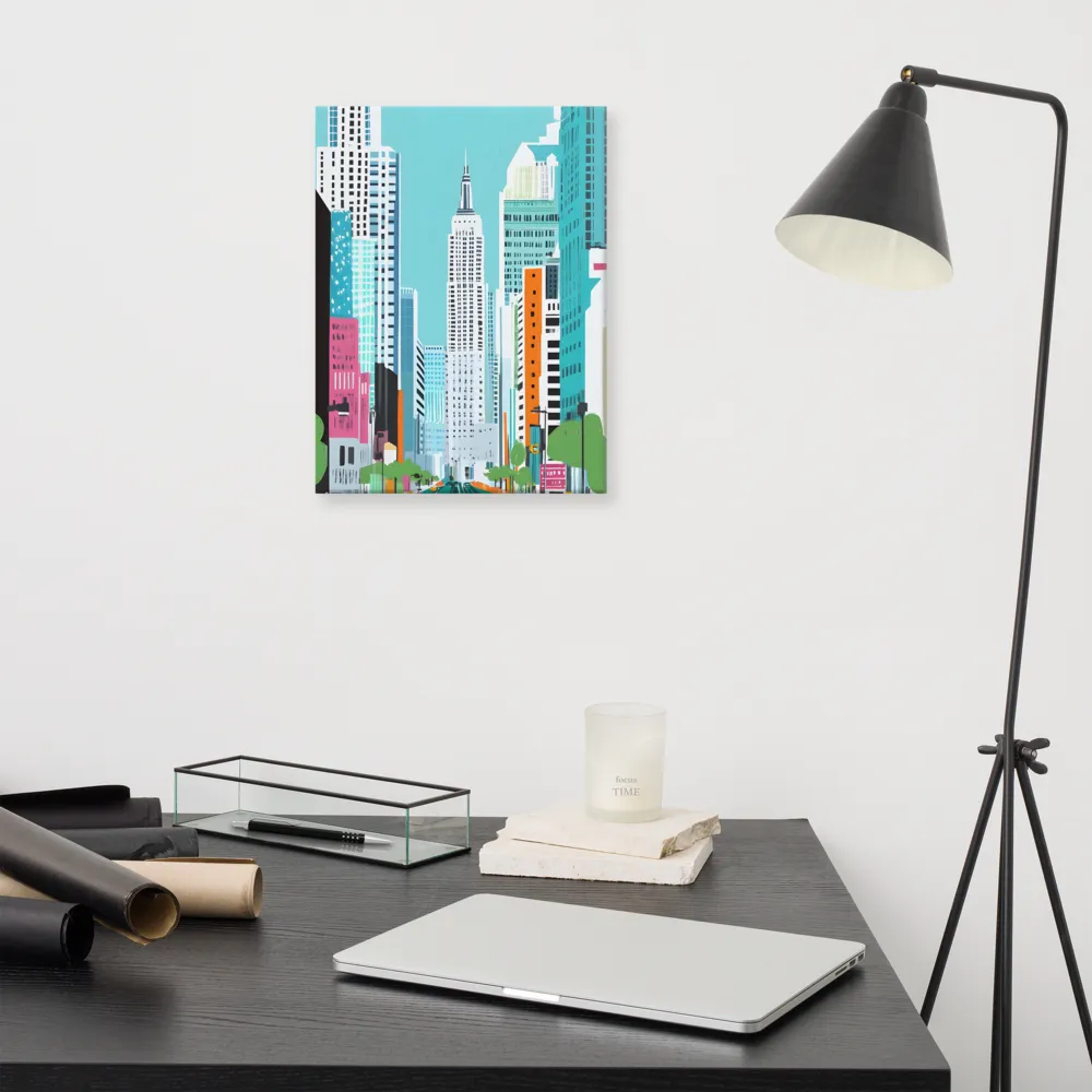 Urban Symphony: A Modern Cityscape | Canvas | 12″×16″