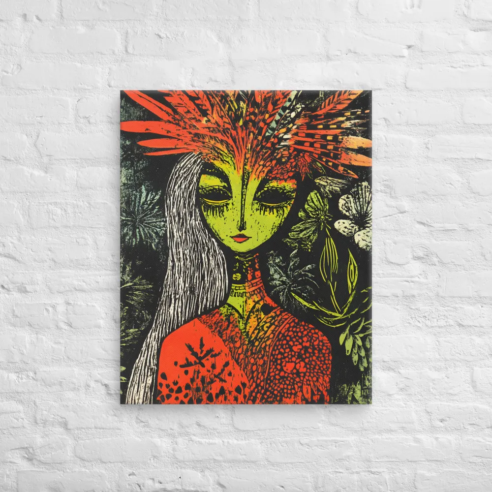 Mystical Flora: A Surreal Portrait | Canvas | 24″×30″