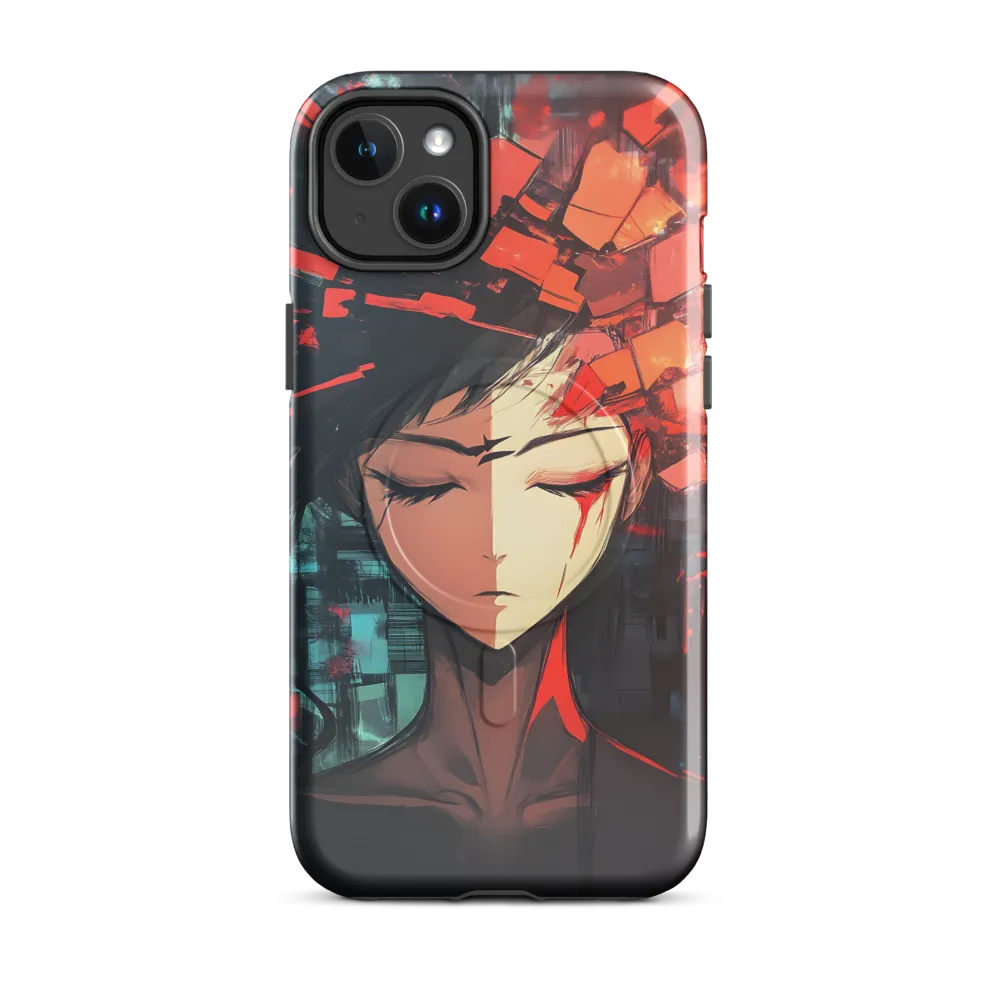 Fragmented Mind: The Silent Struggle | Phone Case |  14 Plus | MagSafe® Tough Case | Glossy