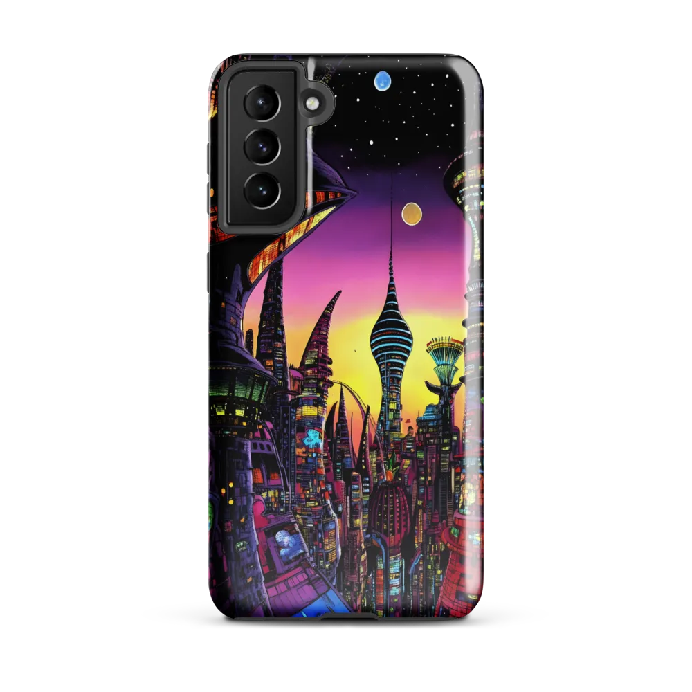 Futuristic Cityscape at Dusk | Phone Case |  S21 Plus | Tough Case | Glossy