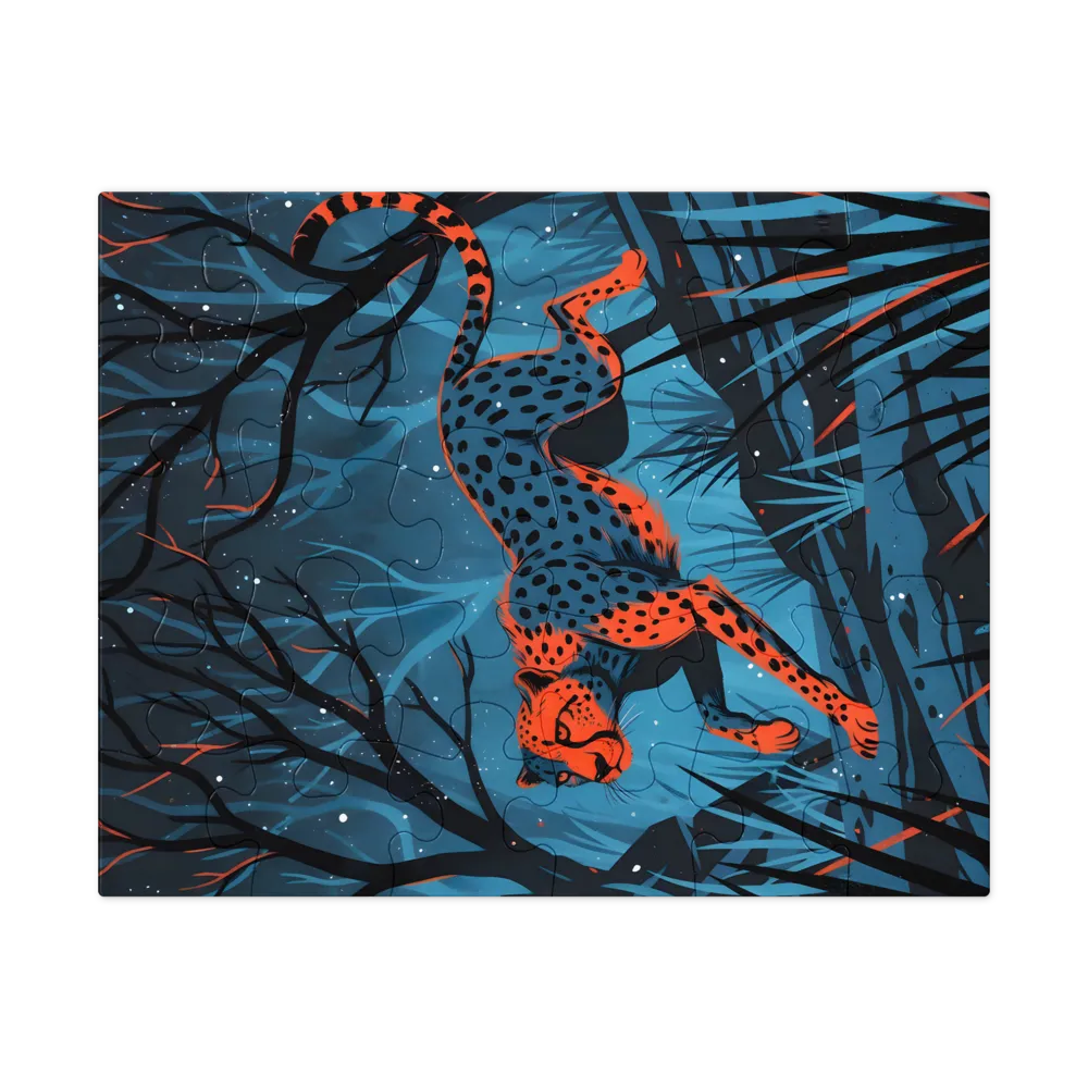 Midnight Cheetah 
 Jigsaw Puzzle in Tin Box