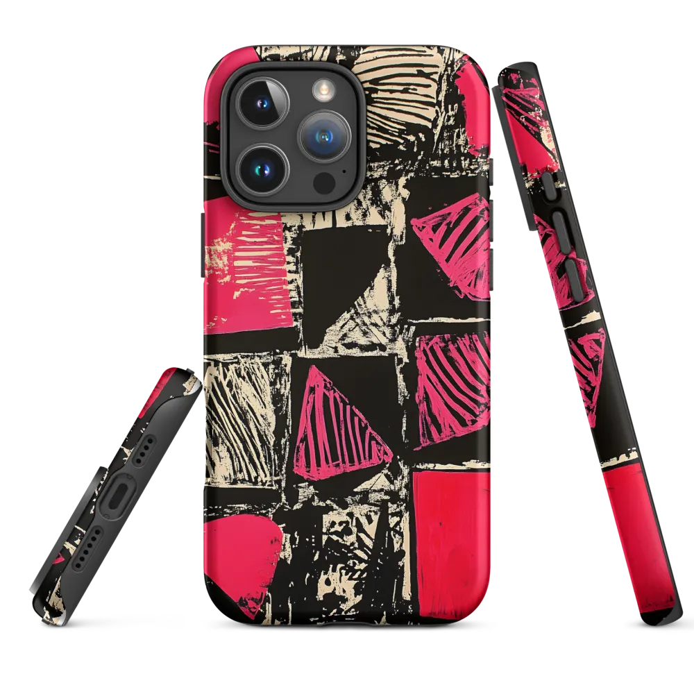 Geometric Symphony in Pink and Black