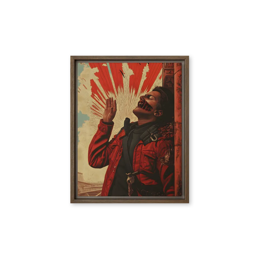 Defiant Echoes of Ruin | Canvas with Brown Frame | 11″×14″