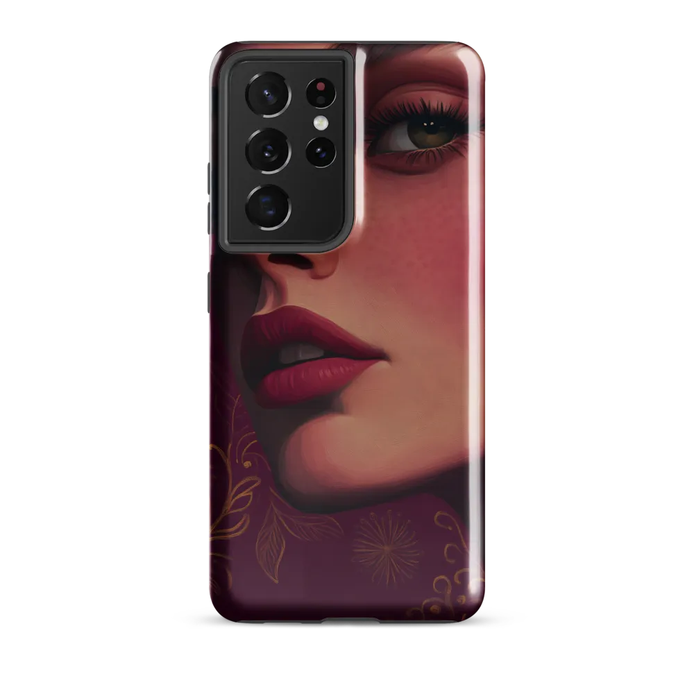 Ember Portrait with Golden Filigree