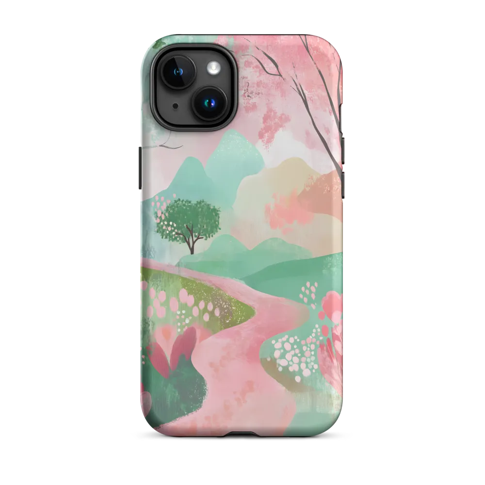 Pastel Path Through Blossoming Hills
