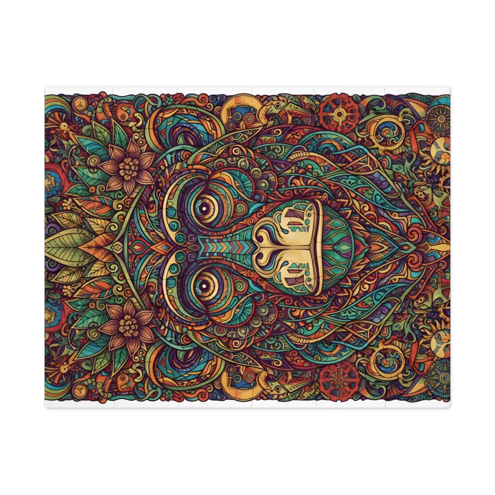 Ornate Primate Portrait 
 Jigsaw Puzzle in Tin Box