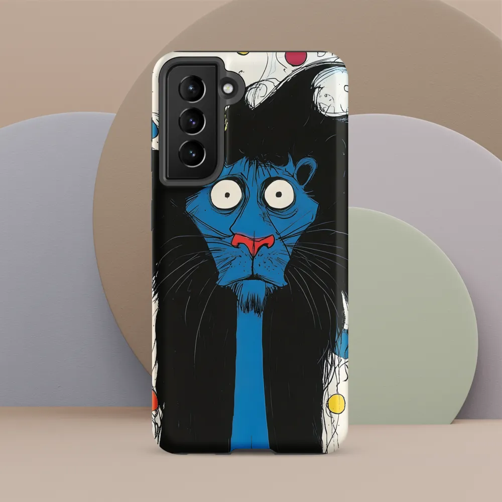 Whimsical Blue Lion
