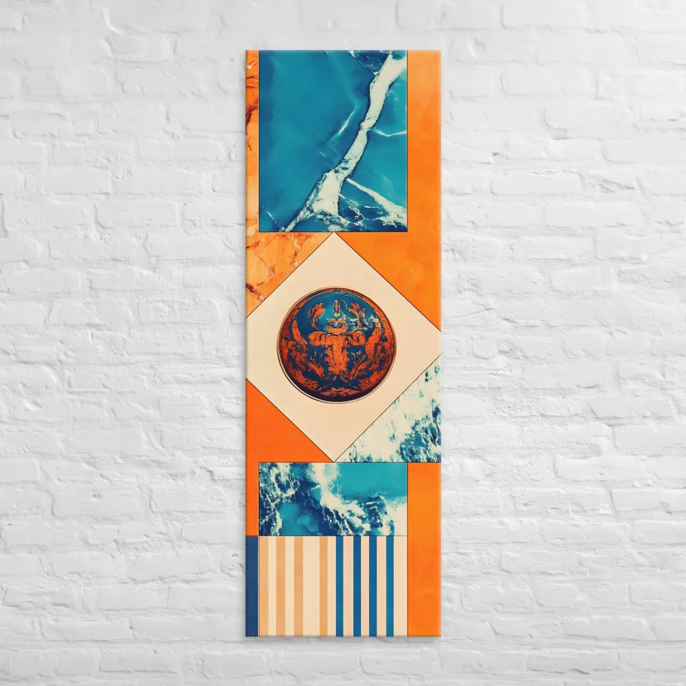 Harmonious Encounters: Abstract Geometry | Canvas | 20″×60″