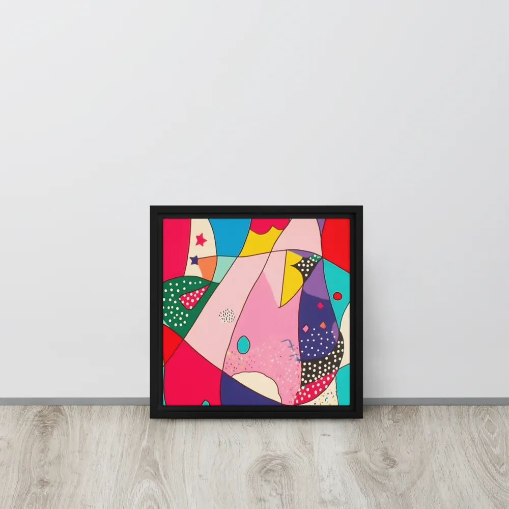 Playful Geometry in Color | Canvas with Black Frame | 12″×12″