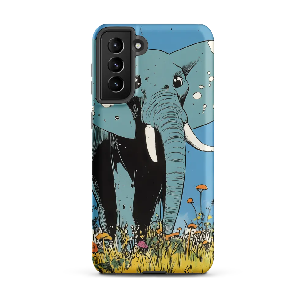 Whimsical Blue Elephant in Bloom