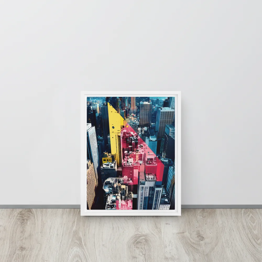 Dynamic Urban Symphony | Canvas with White Frame | 11″×14″