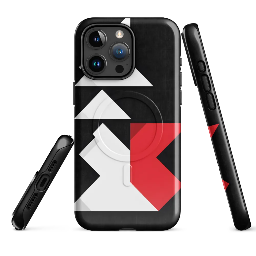 Geometric Symphony in Contrast | Phone Case |  15 Pro Max | MagSafe® Tough Case | Glossy