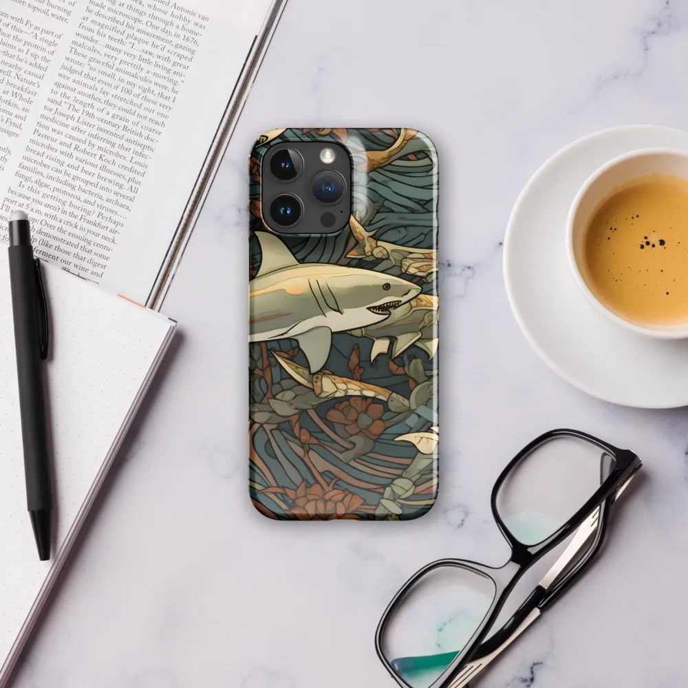 Dynamic Harmony of Sharks and Flora | Phone Case |  16 Pro Max | Snap Case | Glossy