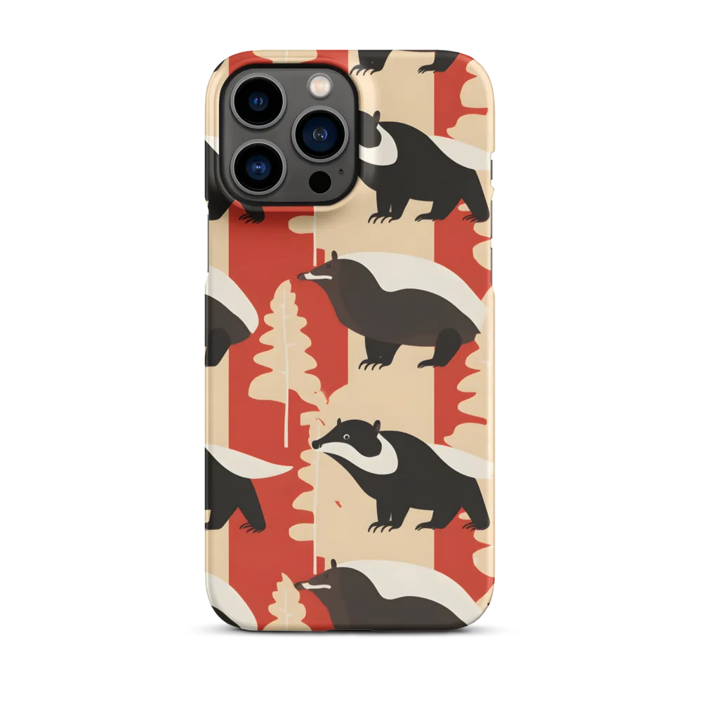 Wildlife Pattern: The Badger Tale | Phone Case |  13 Pro Max | Snap Case | Matte