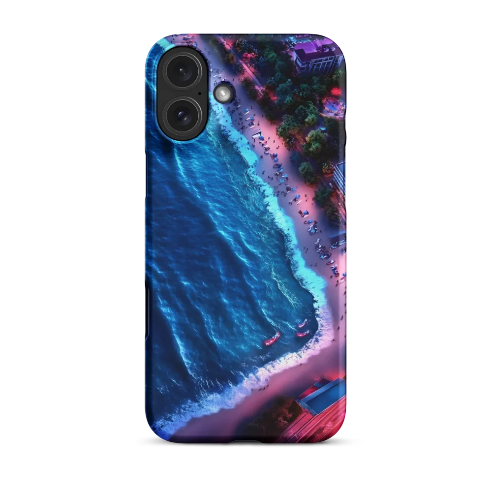 Twilight Reflections: A Serene Beach Aerial | Phone Case |  16 Plus | Snap Case | Matte