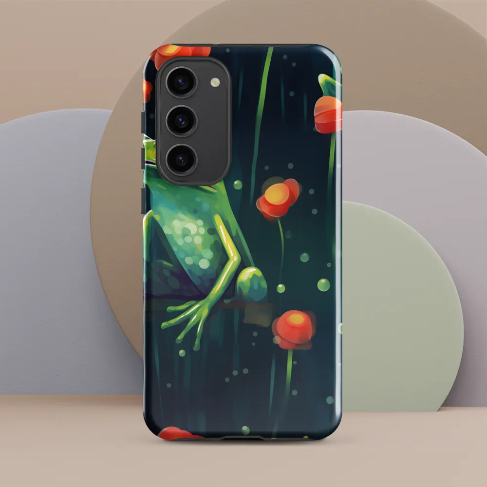 Playful Frogs in a Lush Pond