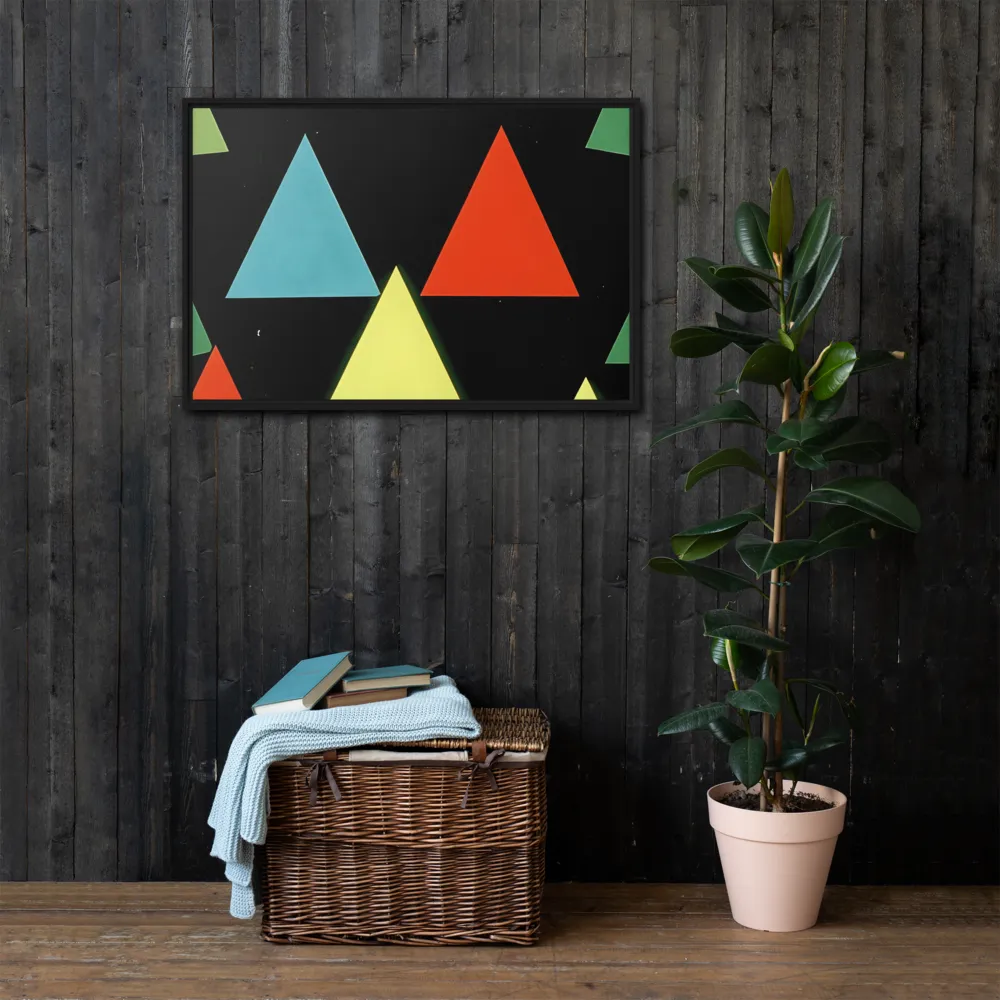 Geometric Harmony in Color | Canvas with Black Frame | 24″×36″