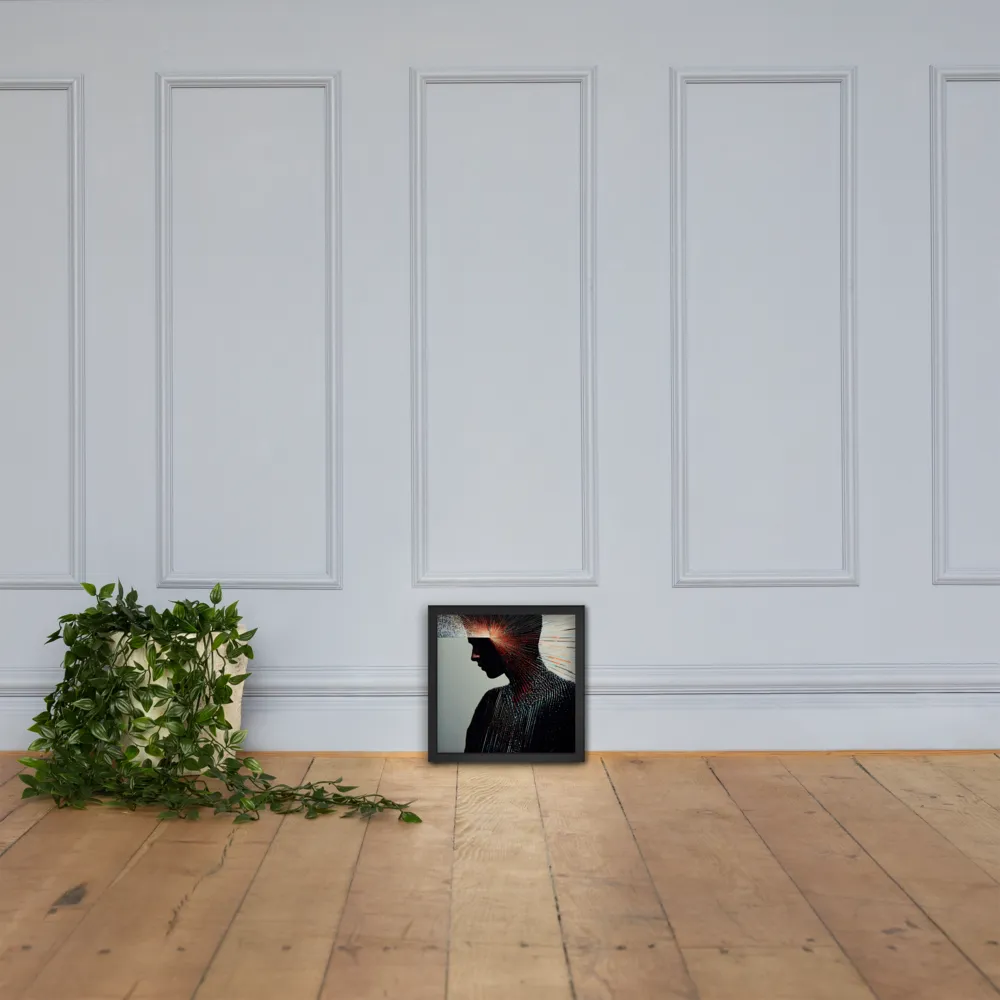 Radiant Reflection: An Abstract Journey of Thought | Poster with Black Frame | 12″×12″