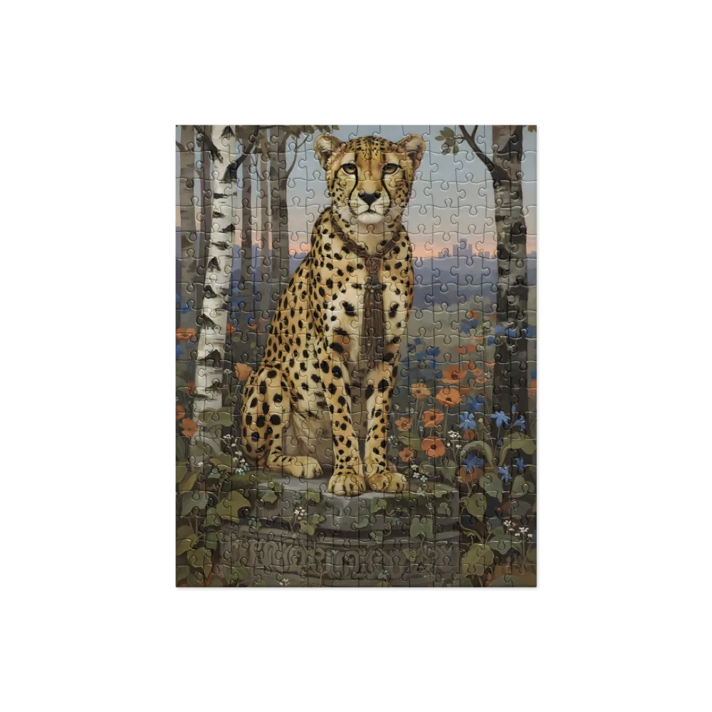 Cheetah on a Pedestal 
 Jigsaw Puzzle
