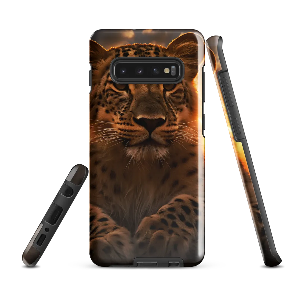 Regal Presence: The Leopard at Sunset | Phone Case |  S10 Plus | Tough Case | Glossy