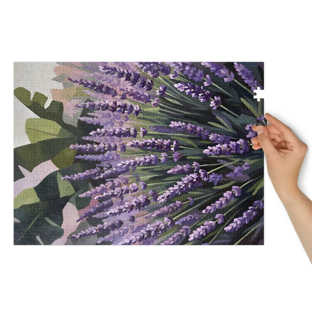 Lavender Field Serenity 
 Jigsaw Puzzle in Tin Box