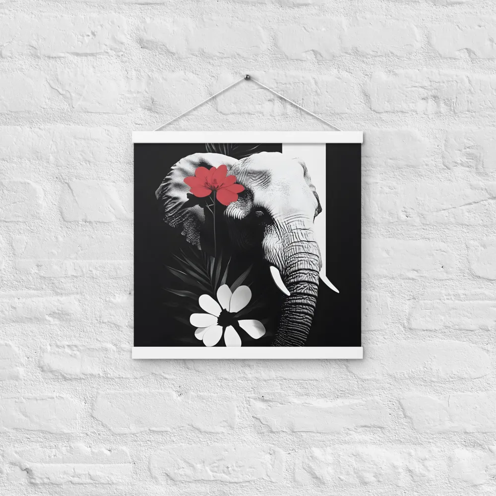 Elephant Harmony | Poster With White Wood Hanger | 16″×16″