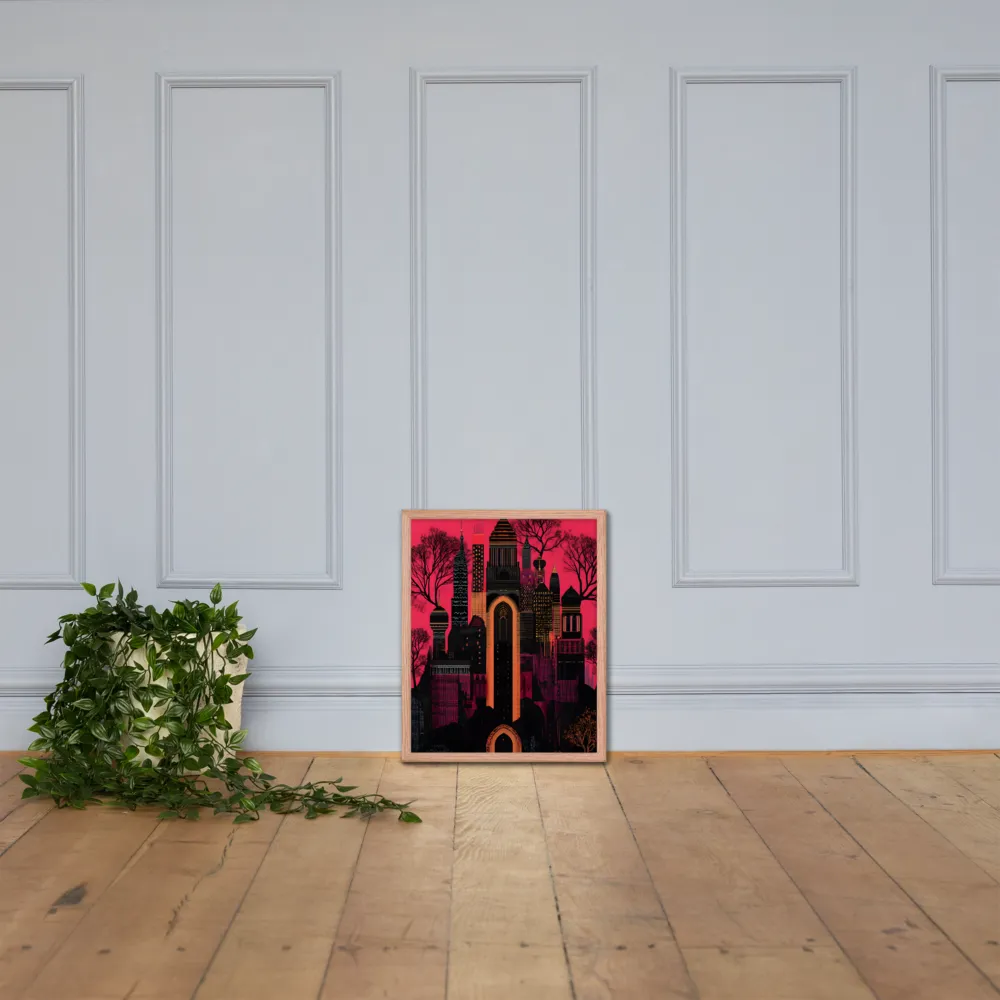 Urban Reverie | Poster with Red oak Frame | 16″×20″