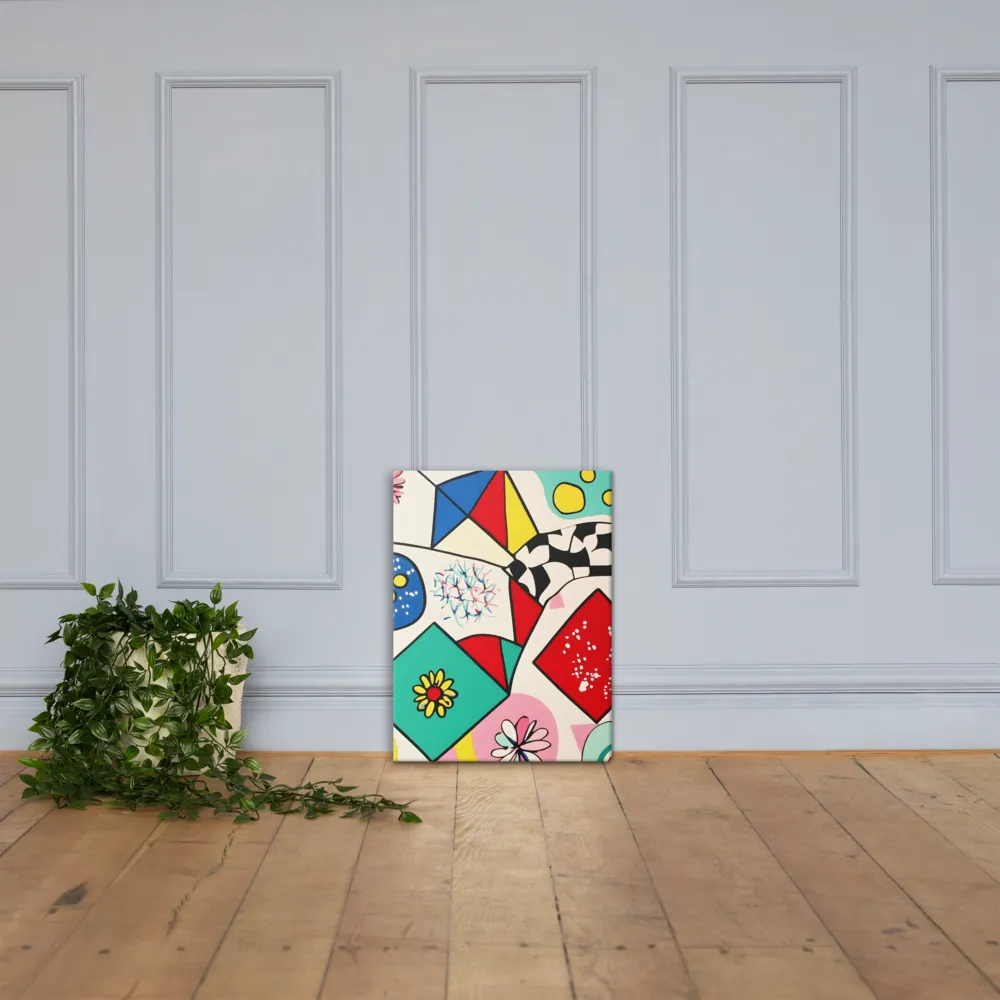 Joyful Geometry: A Playful Dance of Shapes and Colors | Canvas | 18″×24″