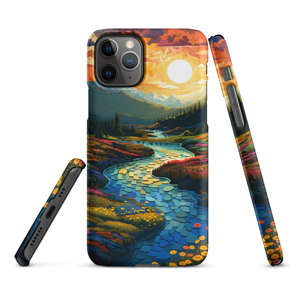Serenity in Sunset: A Winding River's Embrace | Phone Case |  11 Pro | Snap Case | Matte