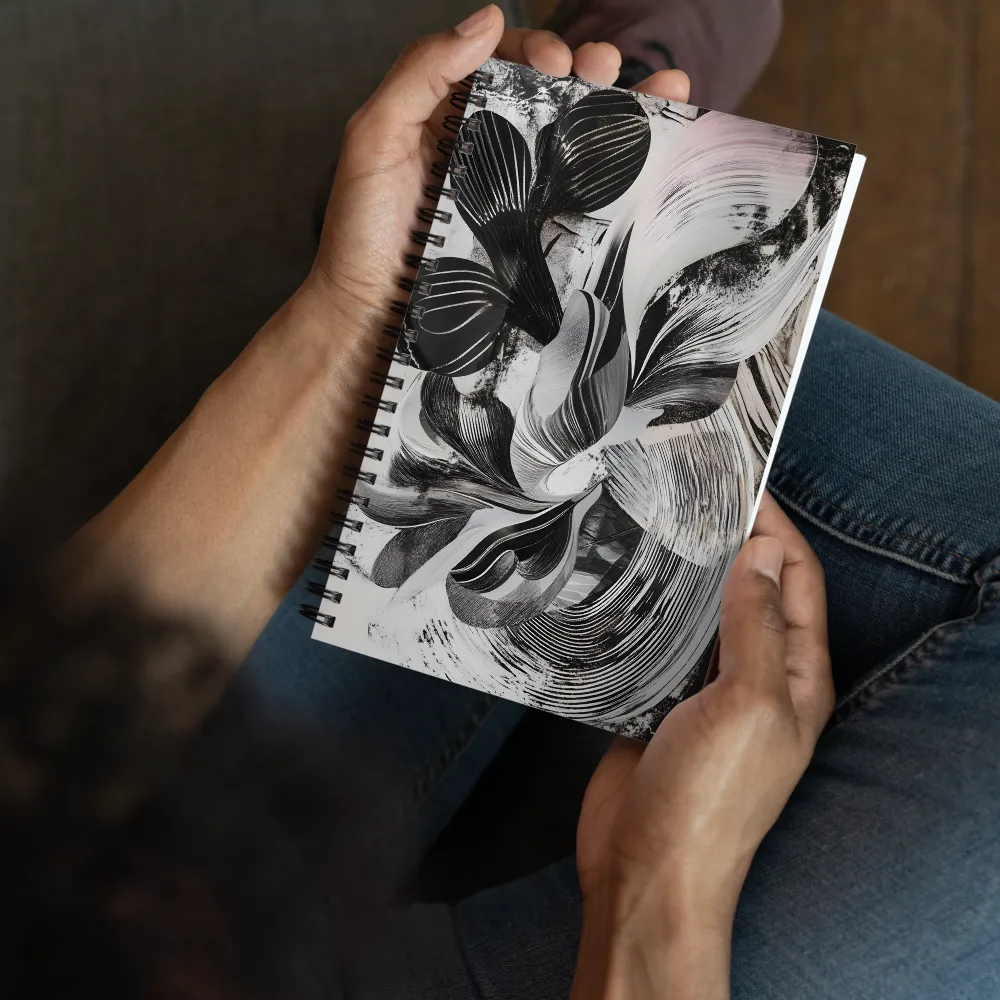 Fluid Harmony in Monochrome | Spiral Notebook