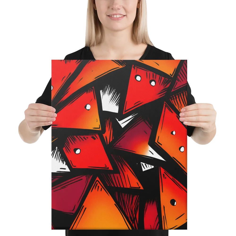 Dynamic Geometry of Red and Orange | Canvas | 16″×20″