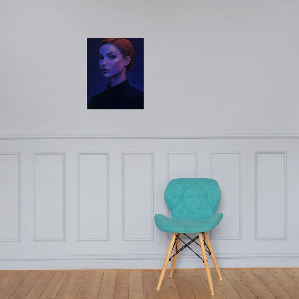 Ethereal Portrait in Blue and Red | Poster | 16″×20″