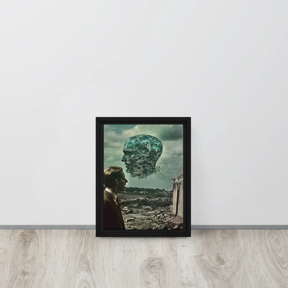 Ethereal Reflections: Identity in a Fragmented World | Canvas with White Frame | 9″×12″