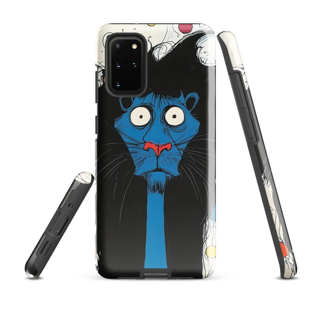 Whimsical Blue Lion
