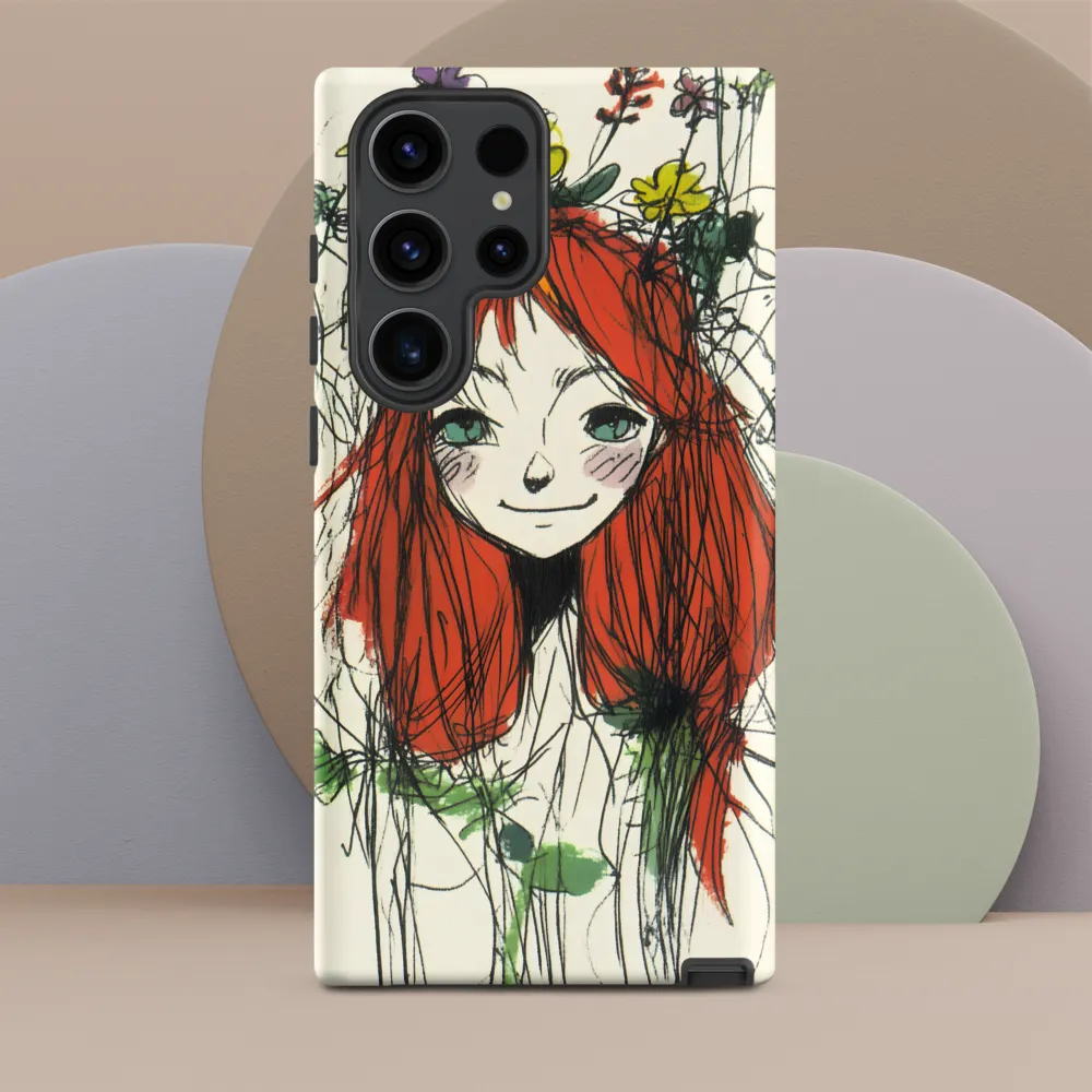 Whimsical Floral Portrait | Phone Case |  S23 Ultra | Tough Case | Matte