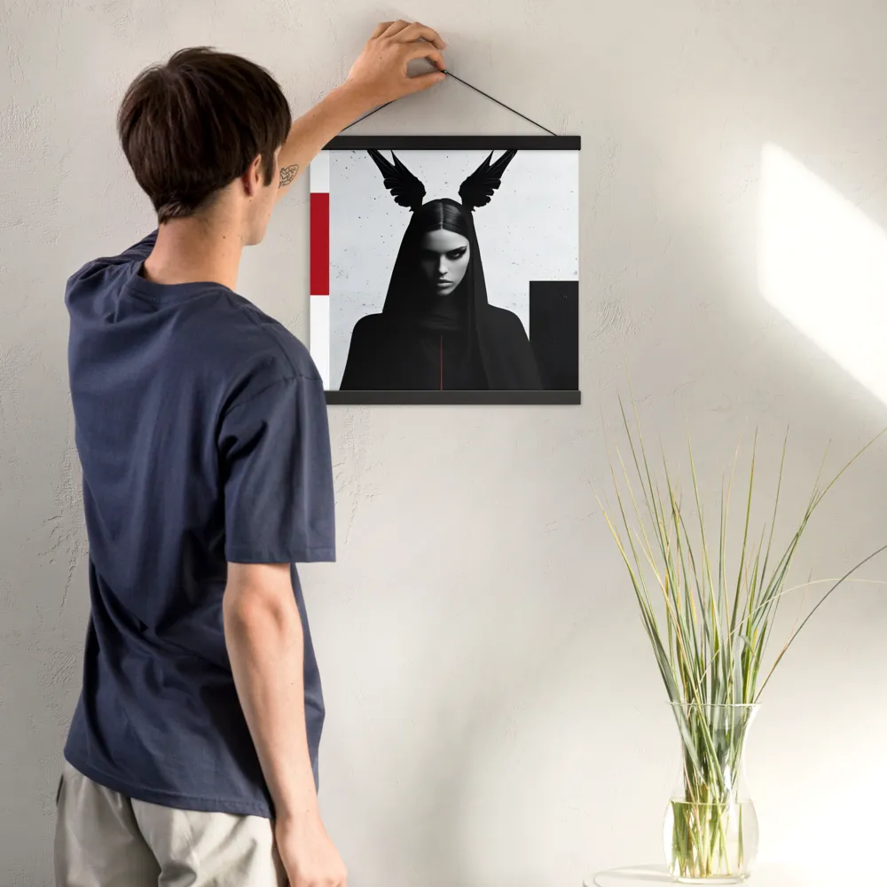 Whispers of Darkness | Poster With Black Wood Hanger | 16″×16″