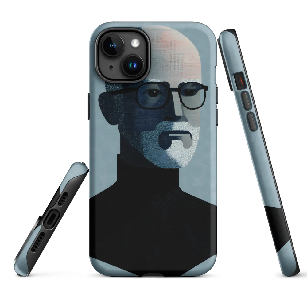 Minimalist Portrait of a Modern Man | Phone Case |  15 Plus | Tough Case | Matte