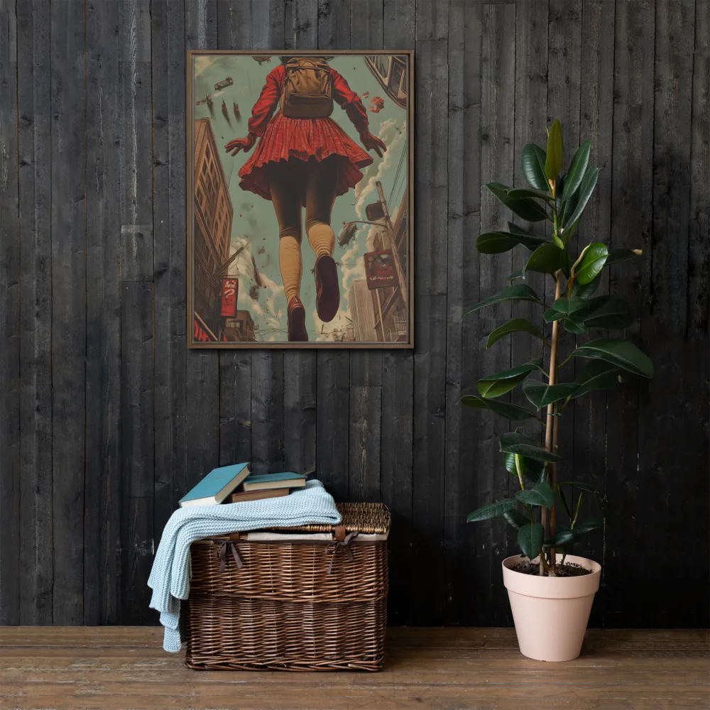 Flight of the Urban Dreamer | Canvas with Brown Frame | 24″×32″